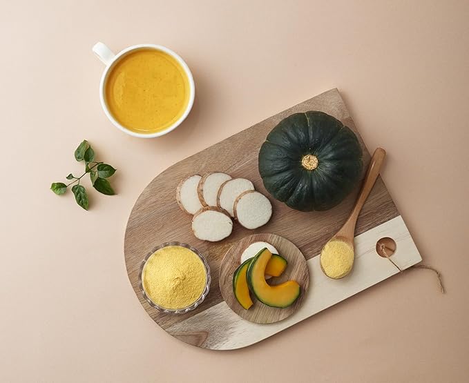 Damtuh Sweet Pumpkin with Yam Tea Powder – Korean Meal Replacement, Instant Breakfast Shake with Misugaru, 17g x 15 Sticks