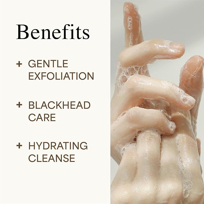 9Wishes Rice Foaming Cleanser - Pore Cleanser with Real Rice Powder for Gentle Exfoliation and Blackhead Removal, Korean Skin Care, 4 fl oz