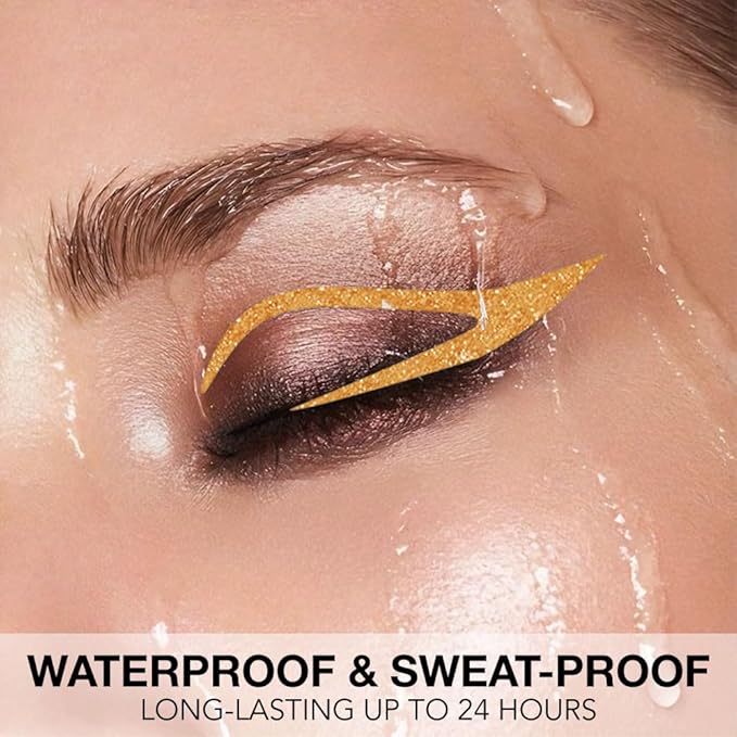 Golden Shimmer Gel Eyeliner Pencil, Multi-Use Waterline Eyeliner with Sharpener, Sharpenable Eye Liner Waterproof Smudge Proof, High Pigmented Eye Makeup Liners, Vegan & Cruelty-Free 11