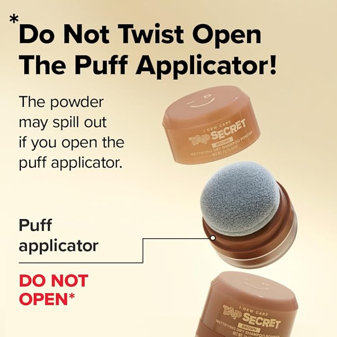 I DEW CARE Biotin Clarifying Dry Shampoo - Tap Secret Brown | Strengthening & Volumizing, Powder Type, Refillable, Travel size, Non-aerosol, Brunette, Korean Ginseng, 0.26 Oz