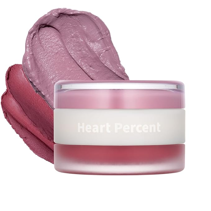 Heart Percent Dote On Mood Custom Lip & Cheek, Matte (Fog Pot) + Glow (Shine Balm) Dual Type Multi-use Blush & Lip Tint [#05. Mauvish]