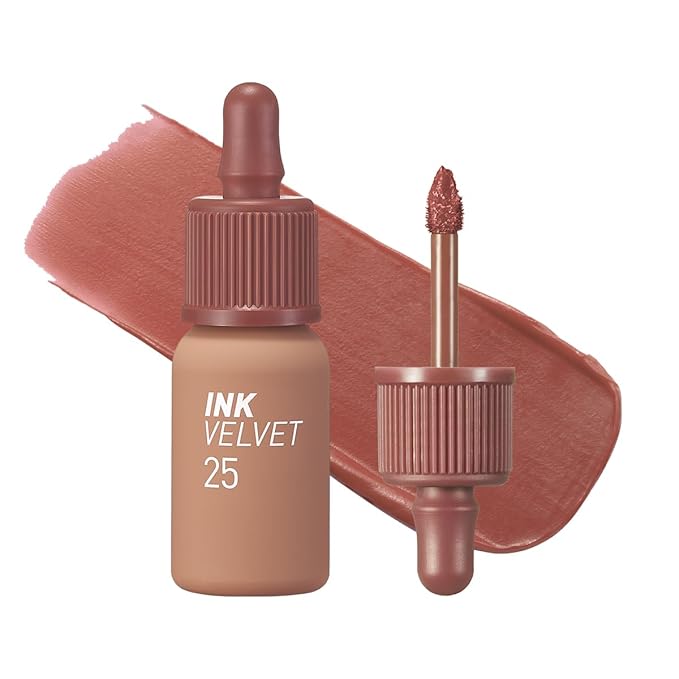 Peripera Ink the Velvet Lip Tint - High Pigment Color, Longwear, Weightless, Not Animal Tested, Gluten-Free, Paraben-Free (25 CINNAMON NUDE, 4g)(NEW)