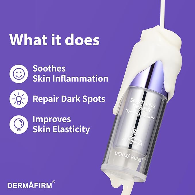 DERMAFIRM Bakuchiol Retinol Serum for Glass Skin with Niacinamide & Peptides | Daily Korean Skin Care for Sensitive Skin | Soothing Repair Toning Serum R4 for Glass Skin