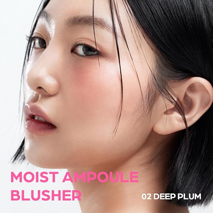 House of Hur Moist Ampoule Blusher with 50% Moisture Essence | Hydrating & Long-Lasting Blush | 0.68fl.oz (9 Shades) (Deep Plum)