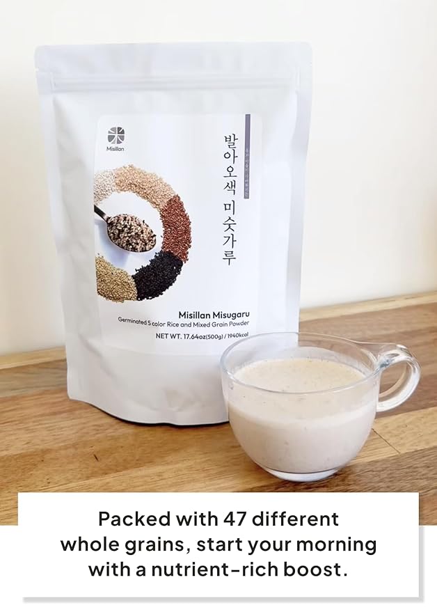 Korean Food Korean Misugaru Multi-Grain Drink Mix, Nutritional Mixed Grain Powder, 17.6 oz(500g), 미숫가루