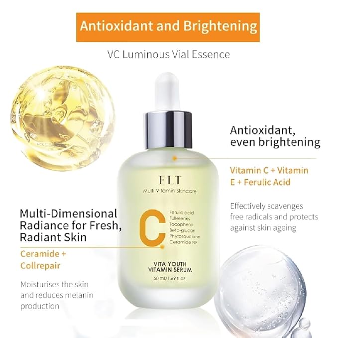 ELT Vita Youth Vitamin C Serum 1.69fl.oz.(50ml) Ultra Hydration Serum Korean Glass Skin Korean Skincare (Pack of 2)