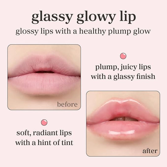 NOONI Korean Lip Oil - Applepeony | Long-Lasting, Moisturizing, Plumping, Revitalizing for Dry Lips, Waterproof, No Peel Off, Hydrating, Nourishing Crystal Clear, 0.12 FL Oz