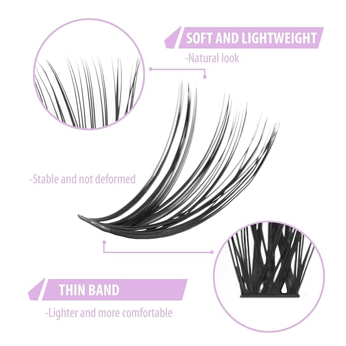 Individual Lashes, Lash Clusters, 280 Pcs 40D Individual Lash Extensions, Natural Soft Lightweight Reusable, Thickness 0.07mm C Curl False Eyelashes 8/9/10/11/12/13/14/15/16mm (40D 8-16mm)