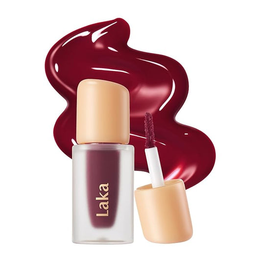 Laka Fruity Glam Lip Tint Mini, Glowing Lip Stain with Wide Color Spectrum, Hydrating & Lightweight Texture, Long-Lasting Bold Stain, Non-Sticky, Vegan, K-Beauty (#115 Envy)