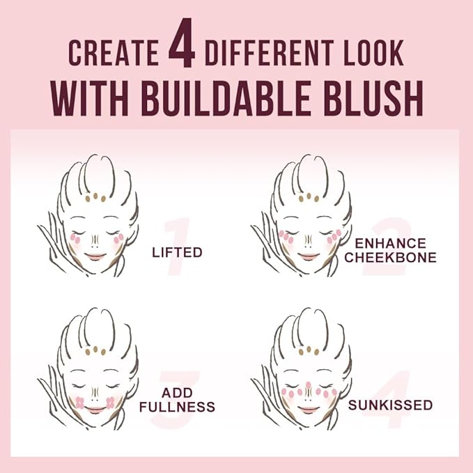 Multi-Use Makeup Cream Blush Stick, Unidollss 3-in-1 Buildable Blush Stick for Cheeks, Eyes, and Lips, Hydrating formula, All day wear, Easy Application with Thumb Puff Included (02 INFATUATION)