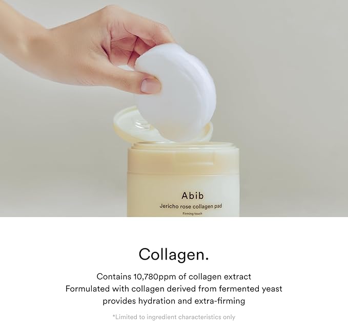 Abib Jericho Rose Collagen Pad Firming Touch 60pads 8.45 fl.oz. | Korean Anti-Aging Toner Pads for Face with Niacinamide, Collagen, Peptides, Cleansing, Disposable, Exfoliant, Skin Care