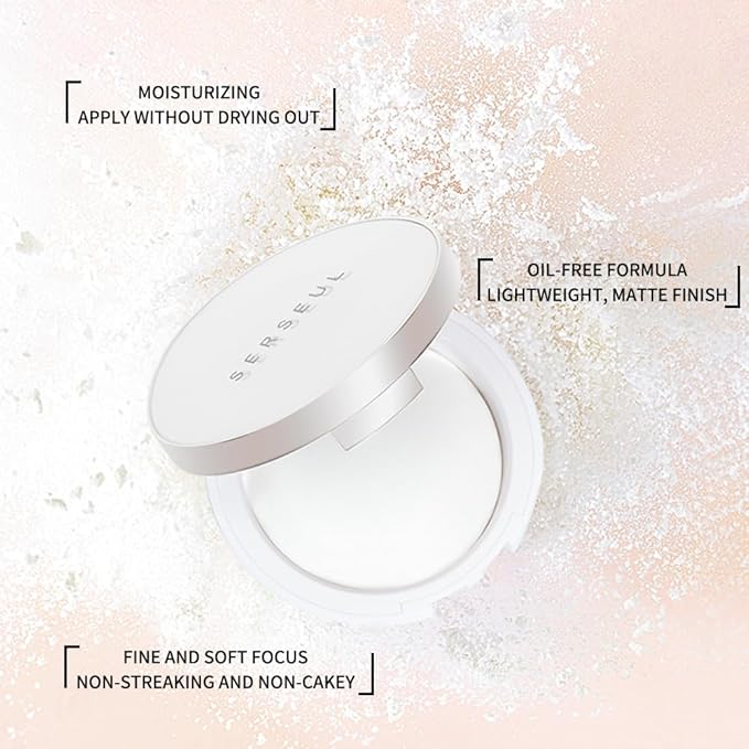 Translucent Setting Powder Clean Matte Pressed Powder Oil Control Face Finishing Pressed Powder with Soft Focus Effects Long Lasting Face Powder