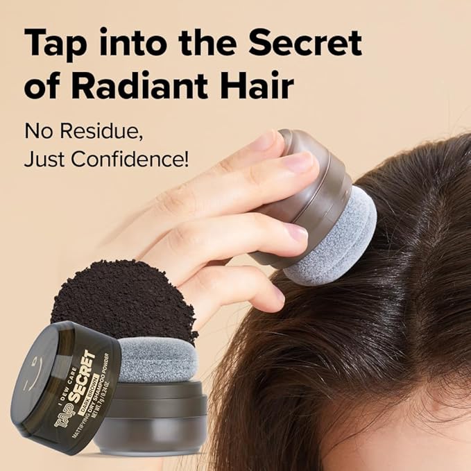 I DEW CARE Biotin Clarifying Dry Shampoo - Tap Secret Dark Brown Refill | Strengthening & Volumizing, Powder Type, Refillable, Travel size, Non-aerosol, Brunette, Korean Ginseng, 0.28 Oz