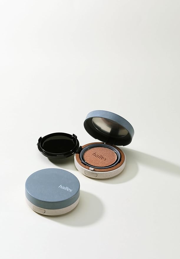 hallex Moisture Glow Fit Cushion (0.49oz) – Korean Cushion Foundation for Dewy, Radiant Skin | Lightweight, Long-Lasting Coverage