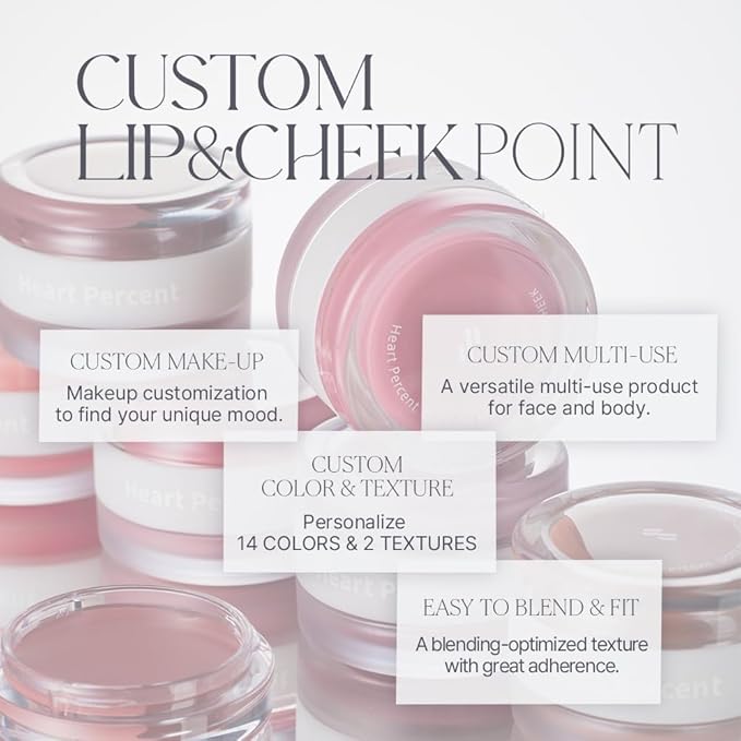 Heart Percent Dote On Mood Custom Lip & Cheek, Matte (Fog Pot) + Glow (Shine Balm) Dual Type Multi-use Blush & Lip Tint [#06. Bare Nude]