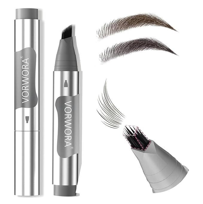 Eyebrow Pencil Black, Microblading Eyebrow Pencil Waterproof, Multi-Tip Angled Brow Brush, Eyebrow Pencils for Women, Long Lasting Eyebrow Dye with Hair-Like Strokes Brows, Soft Black