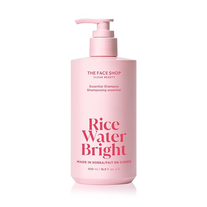 THE FACE SHOP Rice Water Bright Essential Shampoo, Rice Protein Shampoo with Rice Extract, Anti-Hair Loss, Korean Shampoo for Silky and Healthy Hair, Sulfate Free