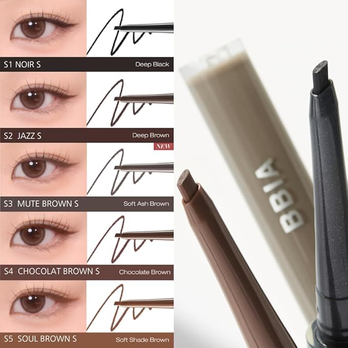 BBIA Last Auto Gel Eyeliner SLIM 5 Colors – Ultra-Fine Waterproof Mechanical Gel Eye Liner Pencil Smudge-Proof Easy Drawing Smooth Gliding Texture Vegan Korean Eye Makeup (S5 SOUL BROWN SLIM R)