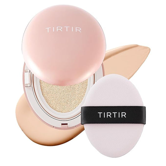 TIRTIR Mask Fit All Cover Pink Cushion Foundation | High coverage, Velvety Matte Finish, Lightweight, Flawless, Corrects Redness, Korean Cushion (#13N Fair Ivory, Full Size, 0.63 Fl Oz)