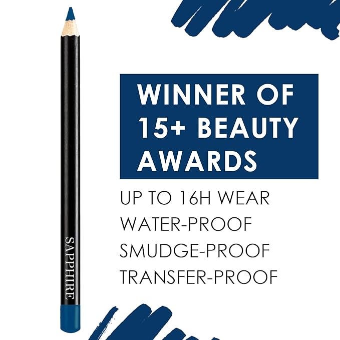 Vera Moore Slim Eye Liner Pencil, Smooth Formula, Hypoallergenic and Vegan, Smudge-Proof and Waterproof Application, Bold and Defined Lines Eyeliner, (0.05 Oz) (Sapphire)