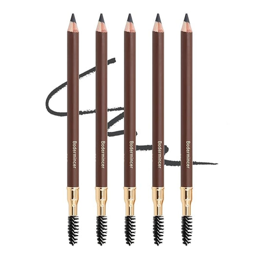 Bodermincer Eyebrow Pencil Longlasting Waterproof Durable Automaric Liner Eyebrow 5 Colors to Choose (5pcs, 4# Grey)