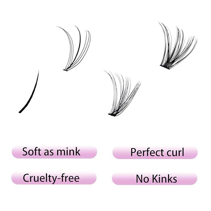 Lash Clusters Wispy Individual Lashes Extensions DIY Wispy Faux Mink Lash Tray at Home Multi-type Mix Bottom, 7D Spike, 30D+40D Cluster Volume Lashes for Self Application (2-B-7D-30/40D)