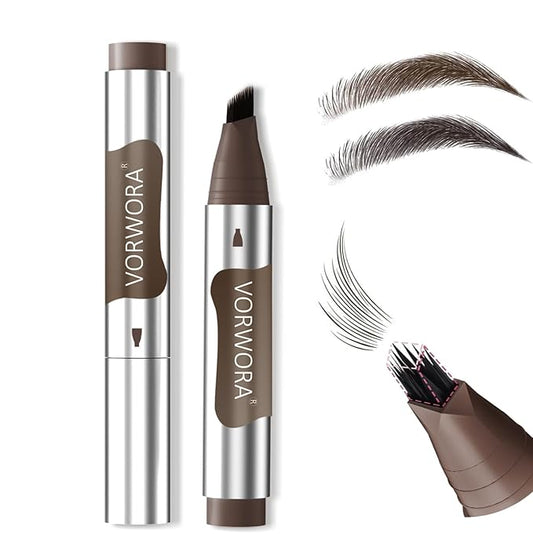 Eyebrow Pencil Blonde, Microblading Eyebrow Pencil Waterproof, Multi-Tip Angled Brow Brush, Eyebrow Pencils for Women, Long Lasting Eyebrow Dye with Hair-Like Strokes Brows, Brown
