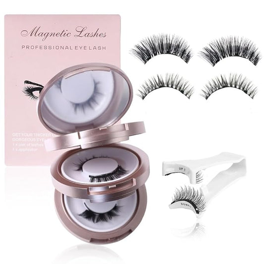 Elara Craft Magnetic Eyelashes, Eyelashes with Applicator, Natural Look, Reusable Glue-free False Eyelashes Series (Nature Series(L09+L11))