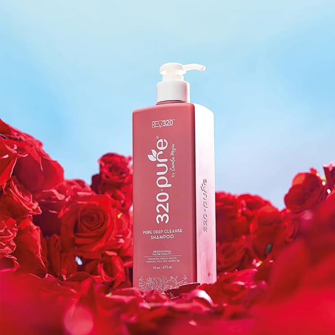 Pure Deep Cleanse Clarifying Shampoo for Build Up 16oz, Oily Hair Cleaner for Soft & Hard Water, Made with Natural Ingredients, Detox Shampoo That Thickens & Nourishes Straight & Curly Hair 320Pure