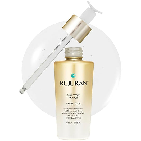 REJURAN® Dual Effect Ampoule, DOT DUAL c-PDRN® [Larger Size] - Salmon DNA Face Serum for Deep Rejuvenation, Wrinkle Care, Skin Elasticity with Visible Anti-Aging Results. Korean Skincare (1.69 fl oz)