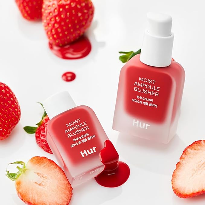 House of Hur Moist Ampoule Blusher with 50% Moisture Essence | Hydrating & Long-Lasting Blush | 0.68fl.oz (9 Shades) (Ruby Red)