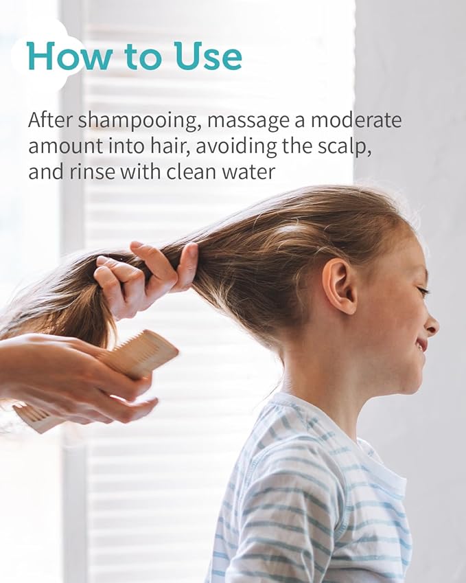 GOONGBE Kids' Softening Hair Conditioner - Korean Kids Glossy Hair Conditioner for Weak, Frizzy and Tangle Prone Hair - Silicone-Free Formula - Allergen Free Scent, 6.76oz.