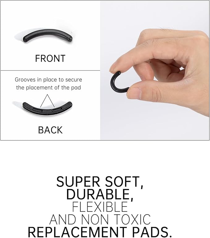 Eyelash Curler Refills Compatible with shu uemura,Eyelash Curler Pads 24PCS,Silicone Lash Curler Refill Pads Compatible with shu uemura (Black)