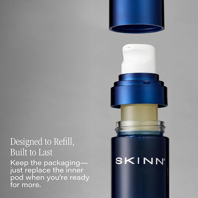 SKINN Deep Wrinkle Facial Serum, Intensive Age Reset - Anti Wrinkle Repair Skincare for Face - Hydrating & Plumping Anti Aging Serum Reduces Fine Lines - Ferulic Acid, Retinol & Vitamin C