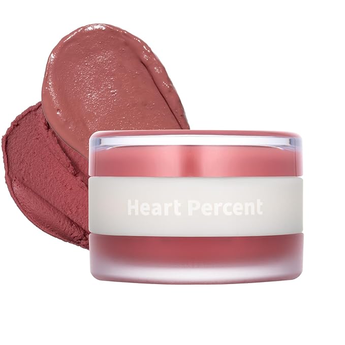 Heart Percent Dote On Mood Custom Lip & Cheek, Matte (Fog Pot) + Glow (Shine Balm) Dual Type Multi-use Blush & Lip Tint [#02. Healthy Coral]