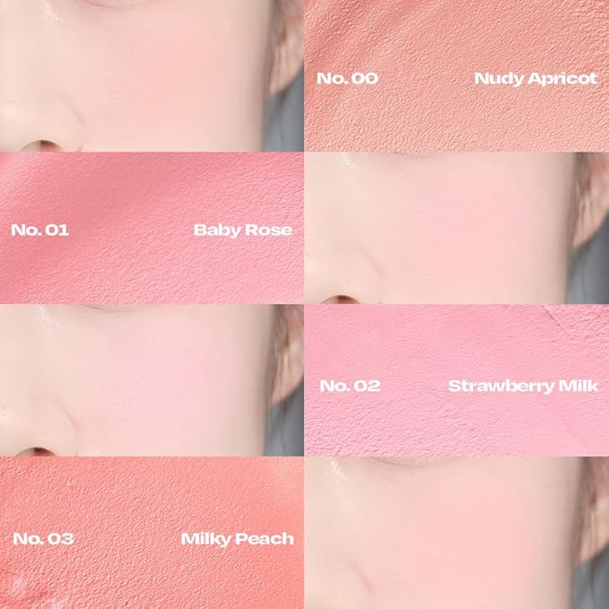 Balmy Cream Cheek No.0 Nudy Apricot | Lightweight, Natural Finish Cream Blush with Blurring Effect | 2.5g