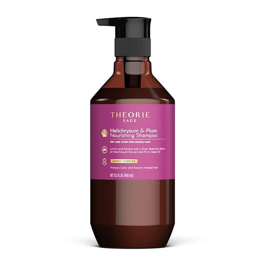 Theorie: Sage - Helichrysum & Plum - Nourishing Shampoo - For Dry & Over-Processed Hair - Protects Color & Keratin Treated Hair, 400ml (Label Design May Vary)