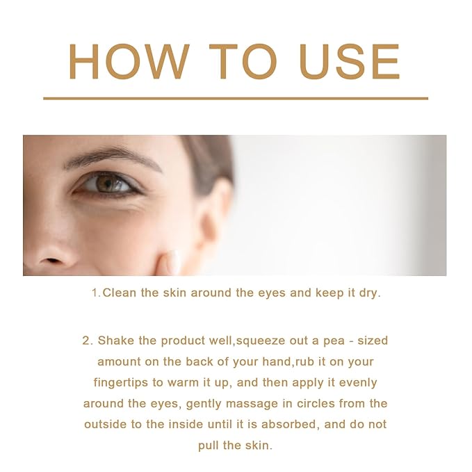 Gentle Skin Care Moisturizing Eye Tightener Cream with Brush, No-Filter Firming Primer, Instant Firming Formula for Fine Lines and Wrinkles, All Skin Types. 2pcs