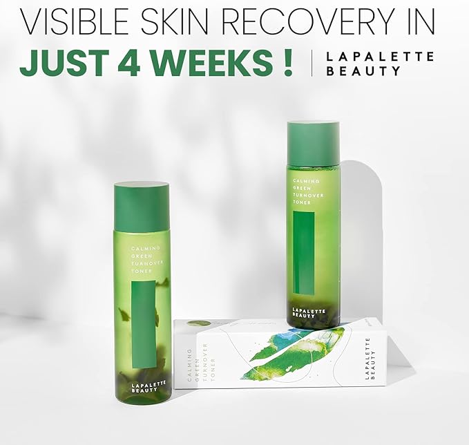 LAPALETTE Calming Green Turnover Toner | Green Tea | Hydrating & Moisturizing | Gentle Peeling with Natural Aha, Bha & PHA Ingredients | Korean Skincare 6.75fl.oz