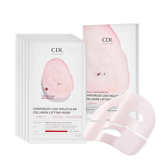 Overnight Collagen Lifting Gel Mask 5 pcs, Korean Face Lifting Deep Hydrogel Mask for Glass Skin, Anti-Aging with PDRN, Hyaluronic Acid for Elasticity, Firmness