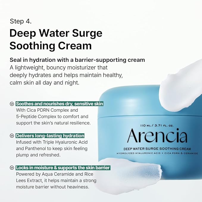 Arencia Glass Skin Renewal Set, 5-Step Korean Skincare Routine Bundle for Spotless Skin, Dark Spot Treatment, Hydrating