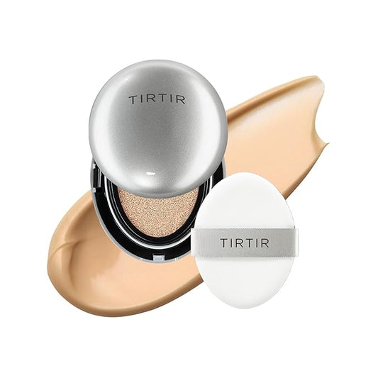 [*Mini Size*] TIRTIR Aura Glow Silver Cushion | Korean Cushion Foundation, (#25N Mocha, 0.15 Fl Oz)
