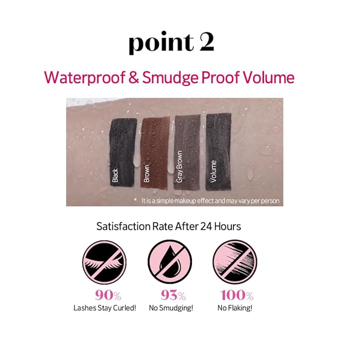 ETUDE Curl Fix Mascara Volume 1+1 Set, Lash Mascara, Strong Curl Up, Long-Lasting, Waterproof, Light-Weight, Korean Makeup, Beauty, Vegan Certified (0.54 Fl Oz)