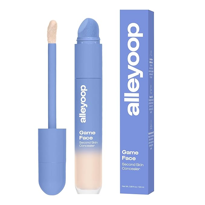 Alleyoop Game Face Makeup Concealer - Lightweight, Buildable Under Eye Concealer for Dark Circles, Hydrating Cream Formula for Women with Aloe Stem Cell - Smooth, Crease-Proof Makeup, Superstar