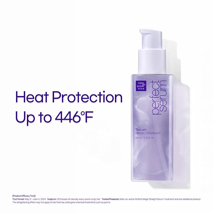 Mise En Scene Perfect Serum Magic Straight - Hair Taming Oil for Frizzy | Heat Protectant | Straightening Fixing | Humidity Hair Products | Coconut Oil | Sleek and Shine | Bergamot Scent, 2.70 Fl Oz