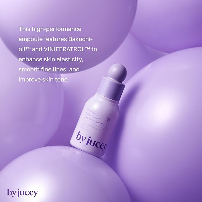 By Juccy Vinoberry Bakuchi-oil 30,000 ppm Firming AmpouleㅣWrinkle-Softening & Texture-Perfecting | Bakuchiol, Viniferatrol, Peptides, Cica | Skin ElasticityㅣKorean Skincare | By Juicy | 1.01 Fl.oz