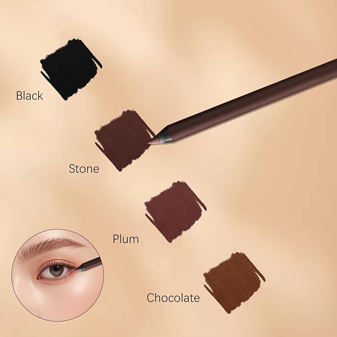 Persona Eyeliner Pencil Waterproof,24 Hr Waterproof Eyeliner Duo Sharpenable Eye Pencil,Long Wearing and Water Resistant,Smooth and Easy to Color (Stone)