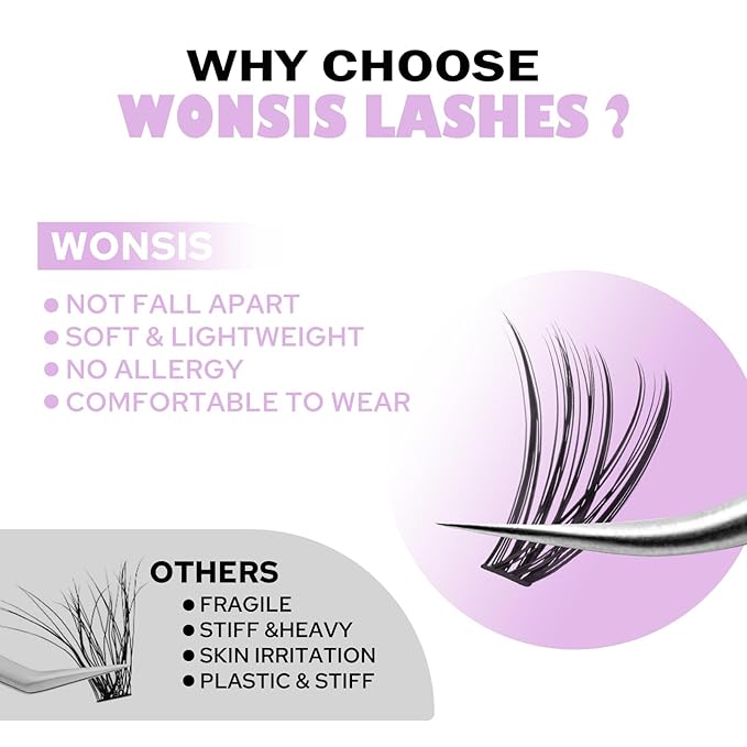 Individual Lashes, Lash Clusters, 280 Pcs 30D Individual Lash Extensions, Natural Soft Lightweight Reusable DIY Eyelash Extensions, Thickness 0.07mm C Curl False Eyelashes (30D 8-16mm)…