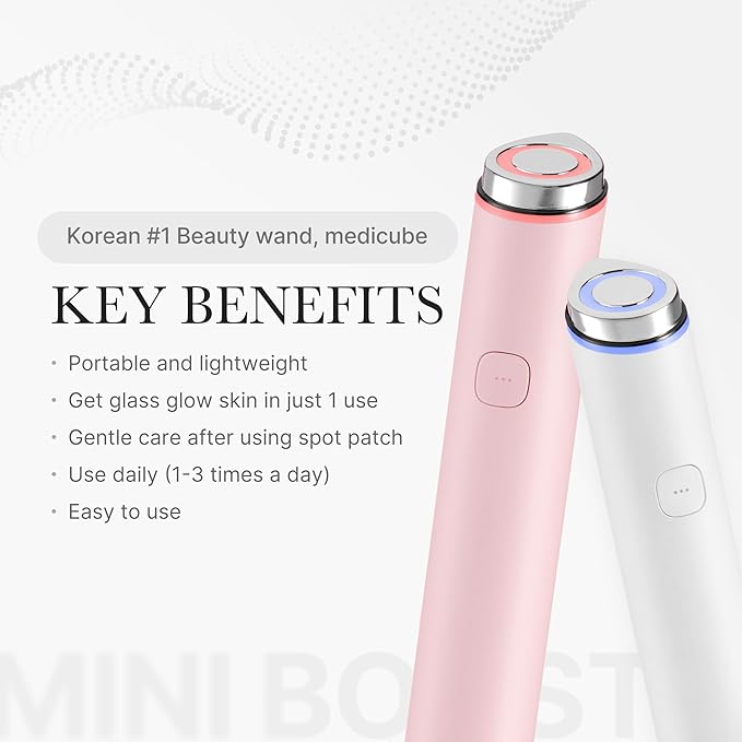 medicube Mini Booster Pro Pink | Affordable At-Home Facial Skin Care Tool for Beginners - Portable Glow Booster for Glass Skin, Boosting Absorption, Korean Skin Care for Teens
