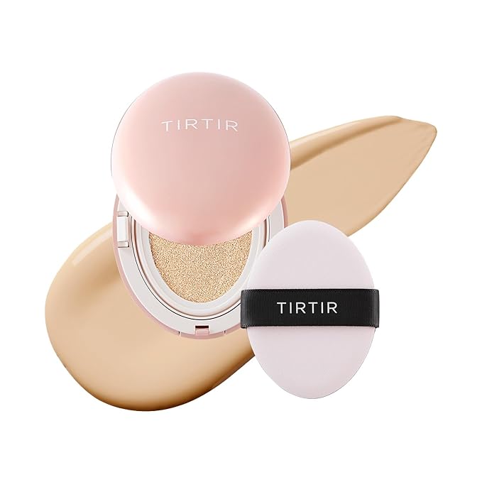 [*Mini Size*] TIRTIR All Cover Pink Cushion | Korean Cushion Foundation, (#17W French Vanilla, 0.15 Fl Oz)